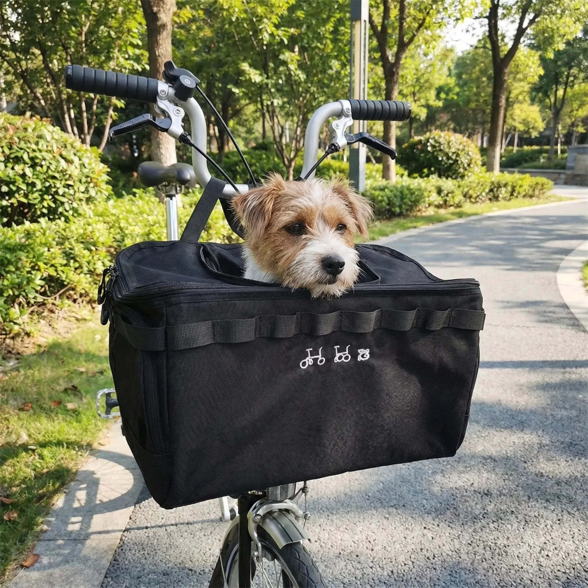 Haustier-Lenkertasche Klapprad offene Oberseite für Hunde und Katzen