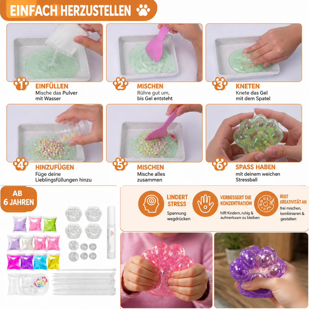Nordspur | DIY Stressball-Bastelset für Kinder – Erstelle deine eigenen Squishy Sensorikbälle