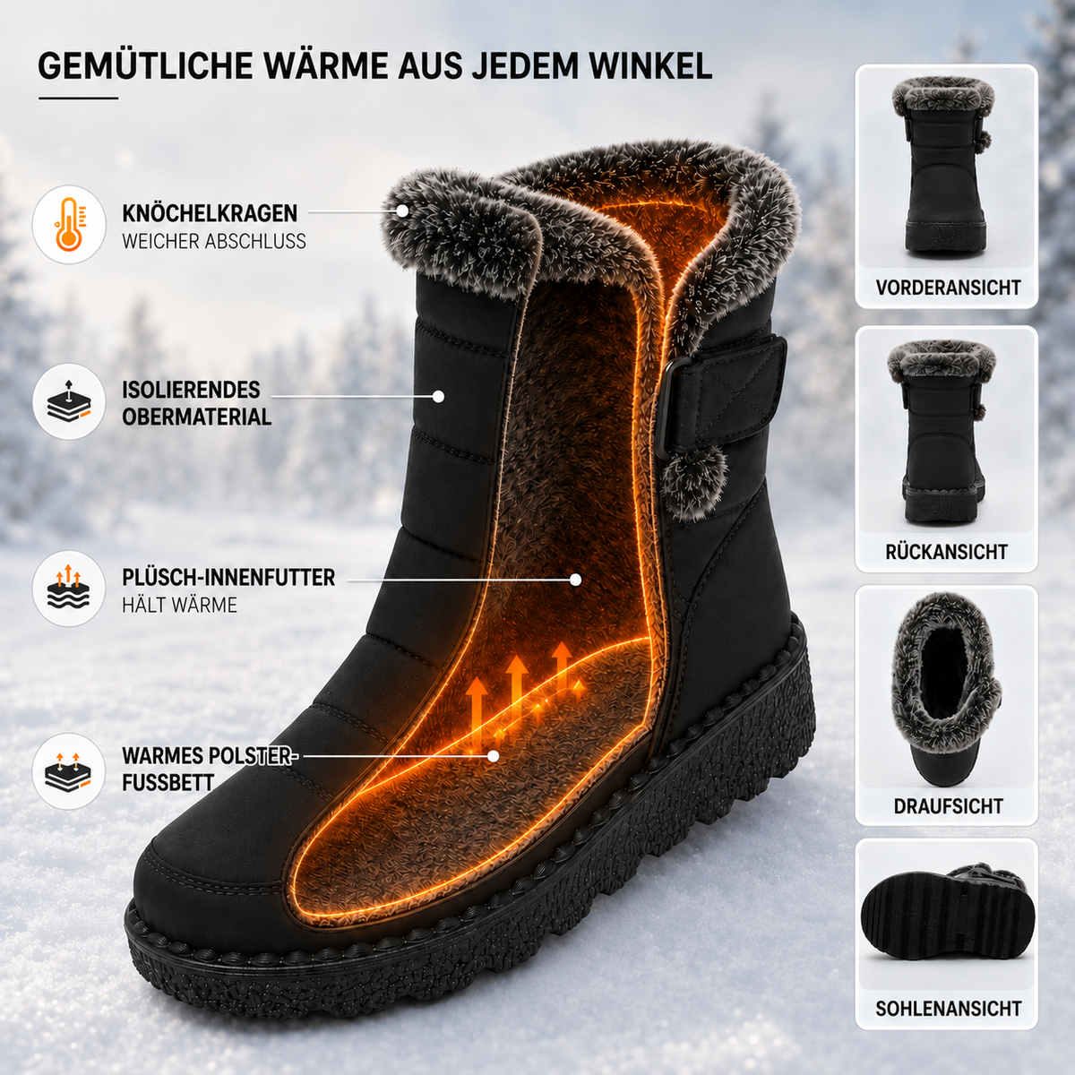 Nordspur | Damen Winterstiefel gefüttert wasserdicht