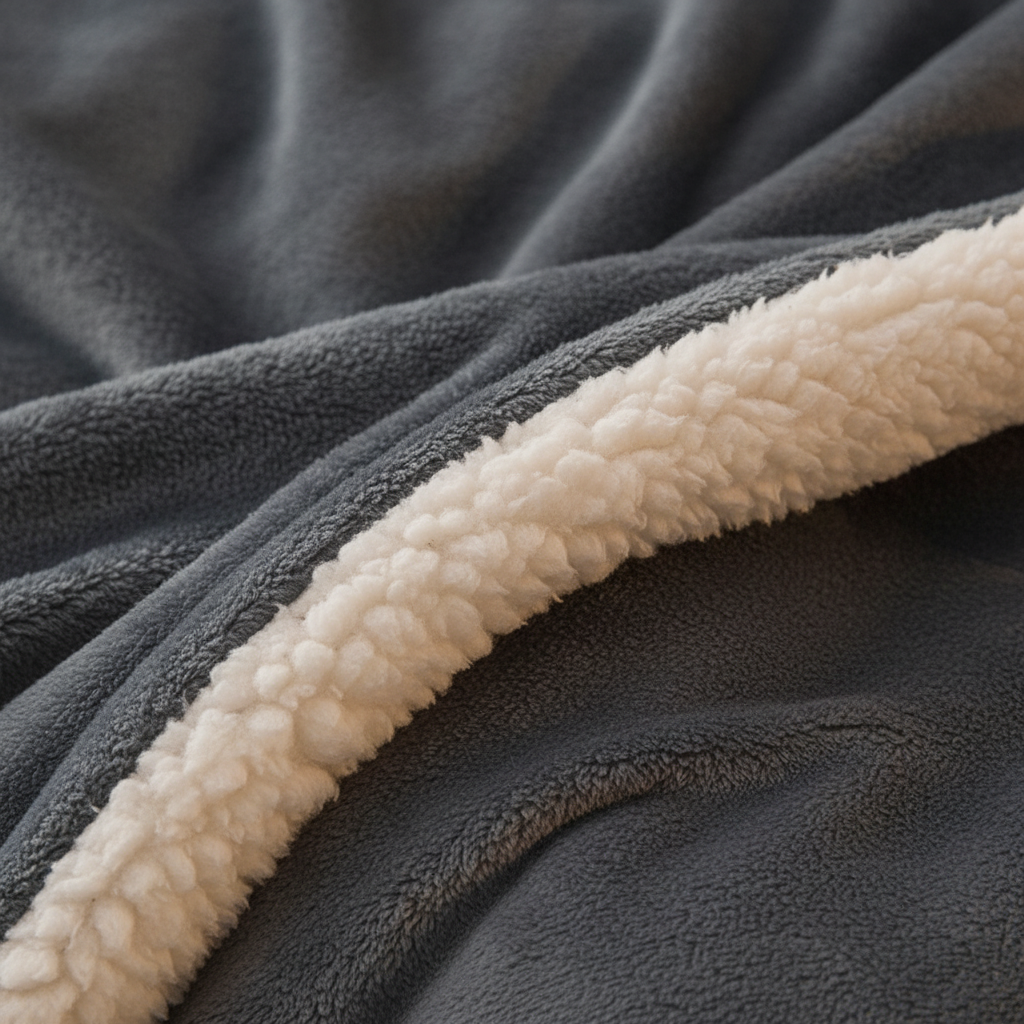 Doppelseitige Sherpa Decke mit weichem Fleece-Außenseite und Sherpa-Fütterung