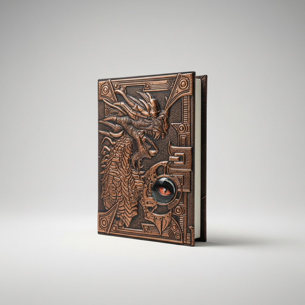 A5-Notizbuch mit gepräger Drachenmotiv Hardcover liniert