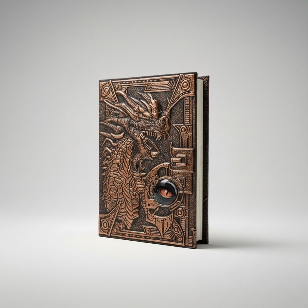 A5-Notizbuch mit gepräger Drachenmotiv Hardcover liniert