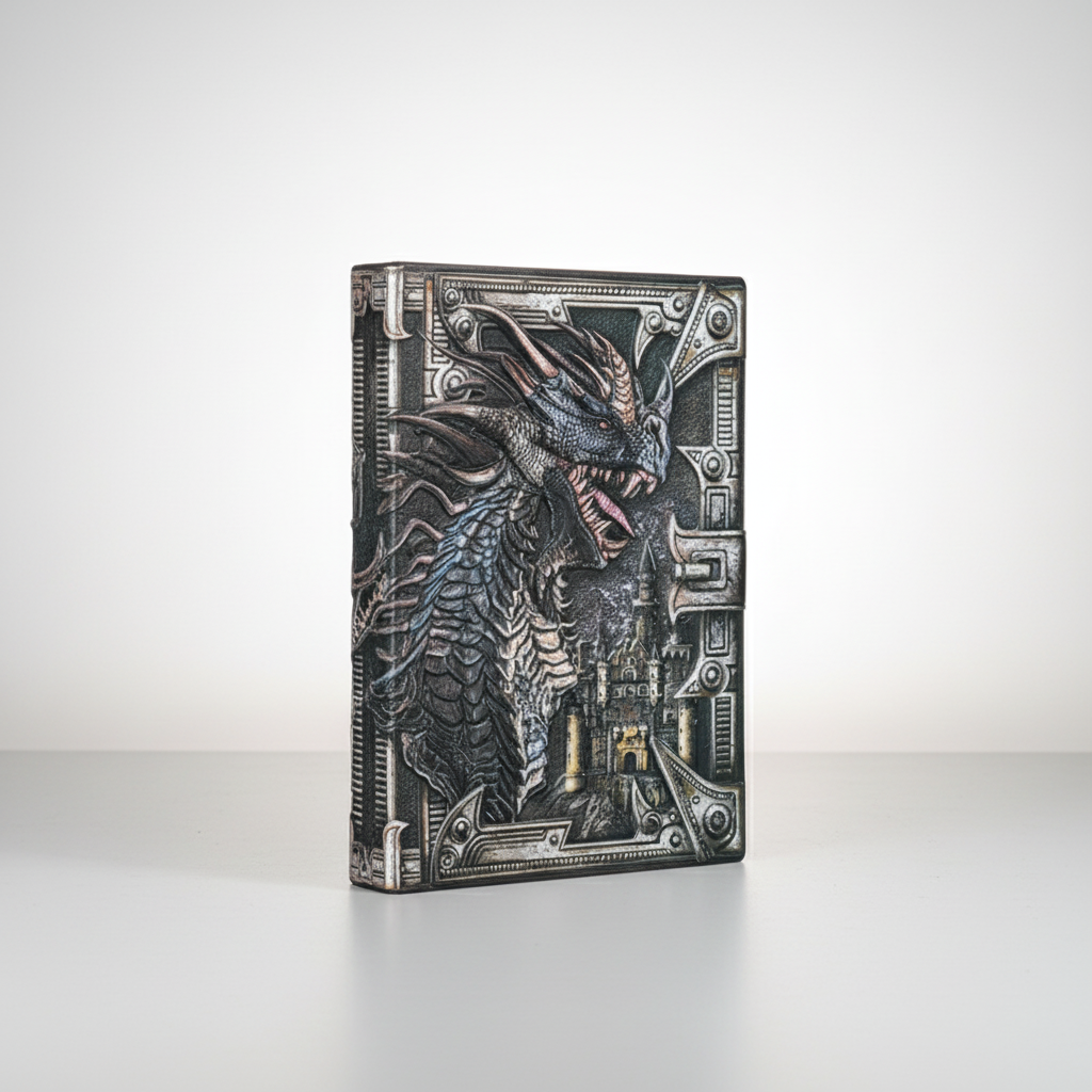 A5-Notizbuch mit gepräger Drachenmotiv Hardcover liniert