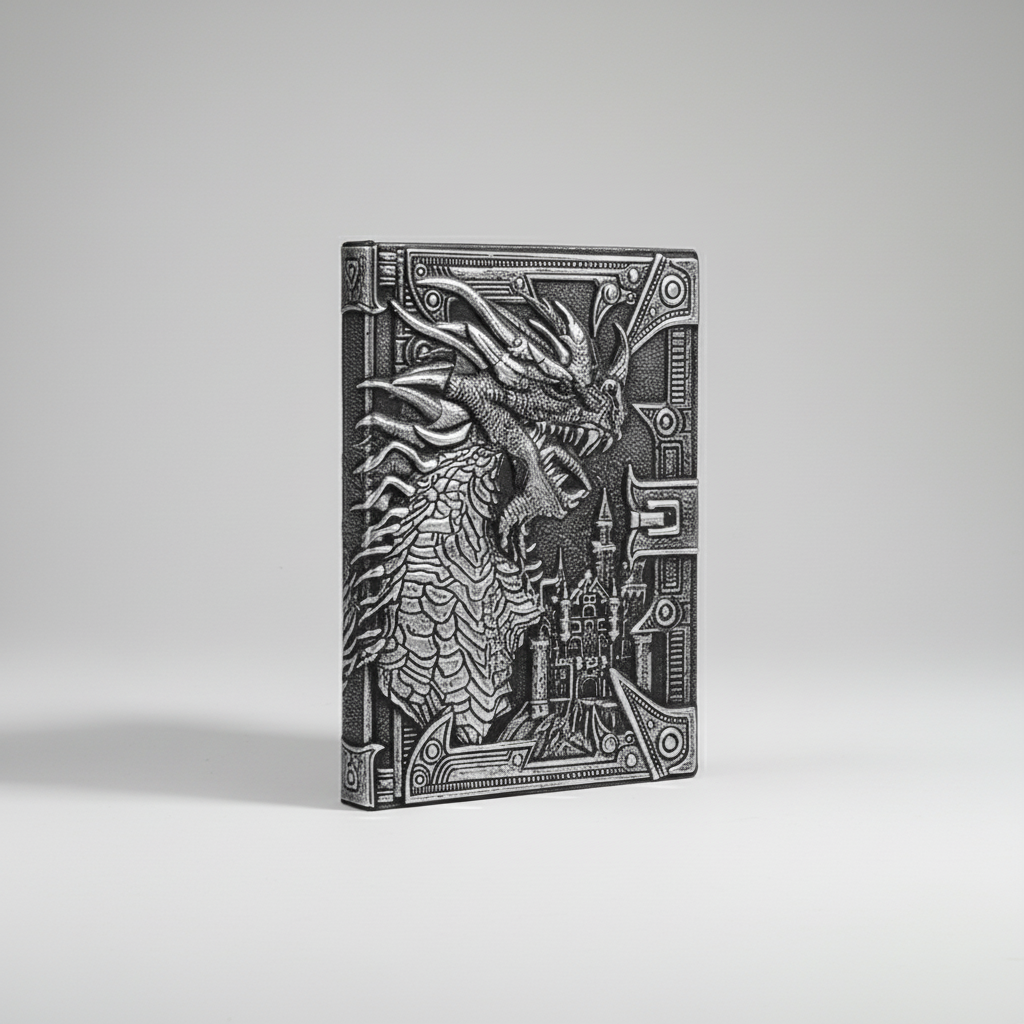 A5-Notizbuch mit gepräger Drachenmotiv Hardcover liniert