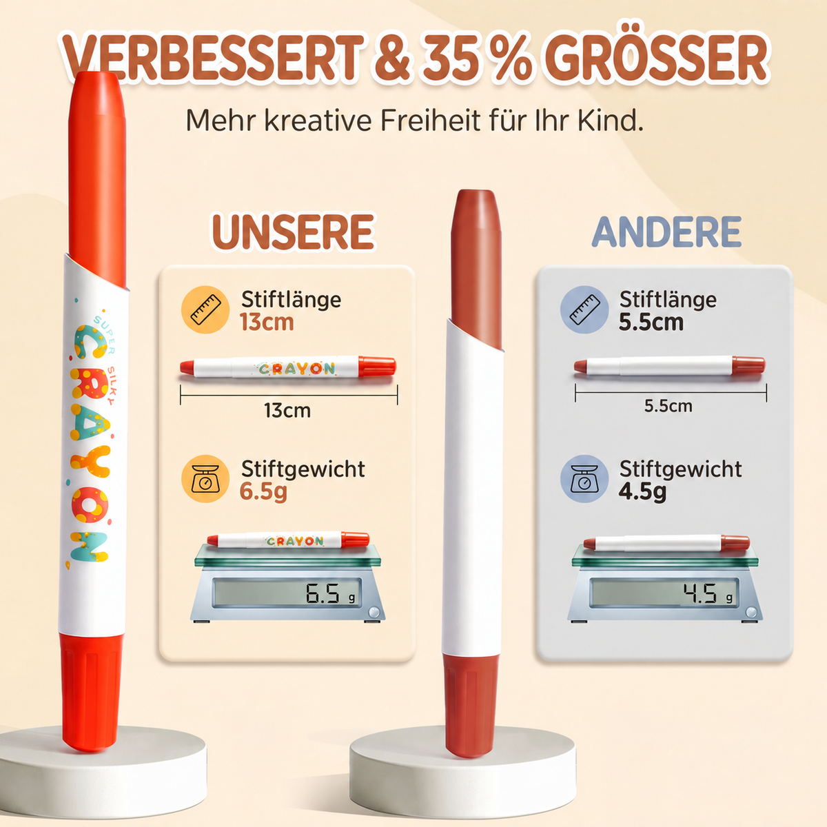 Nordspur | Drehbare Buntstifte für Kinder