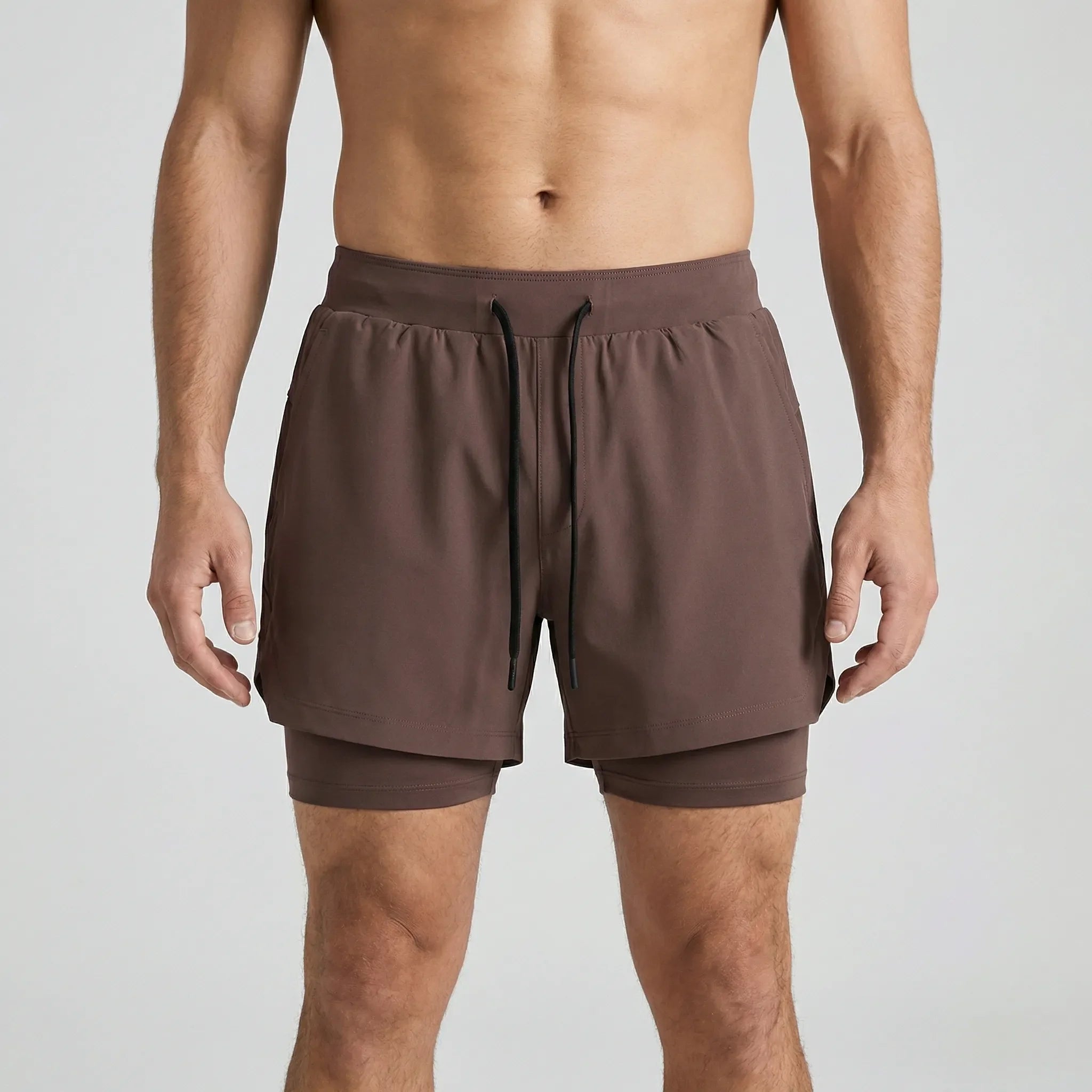 Herren-Laufshorts 2-in-1 Doppelschicht schnelltrocknend atmungsaktiv