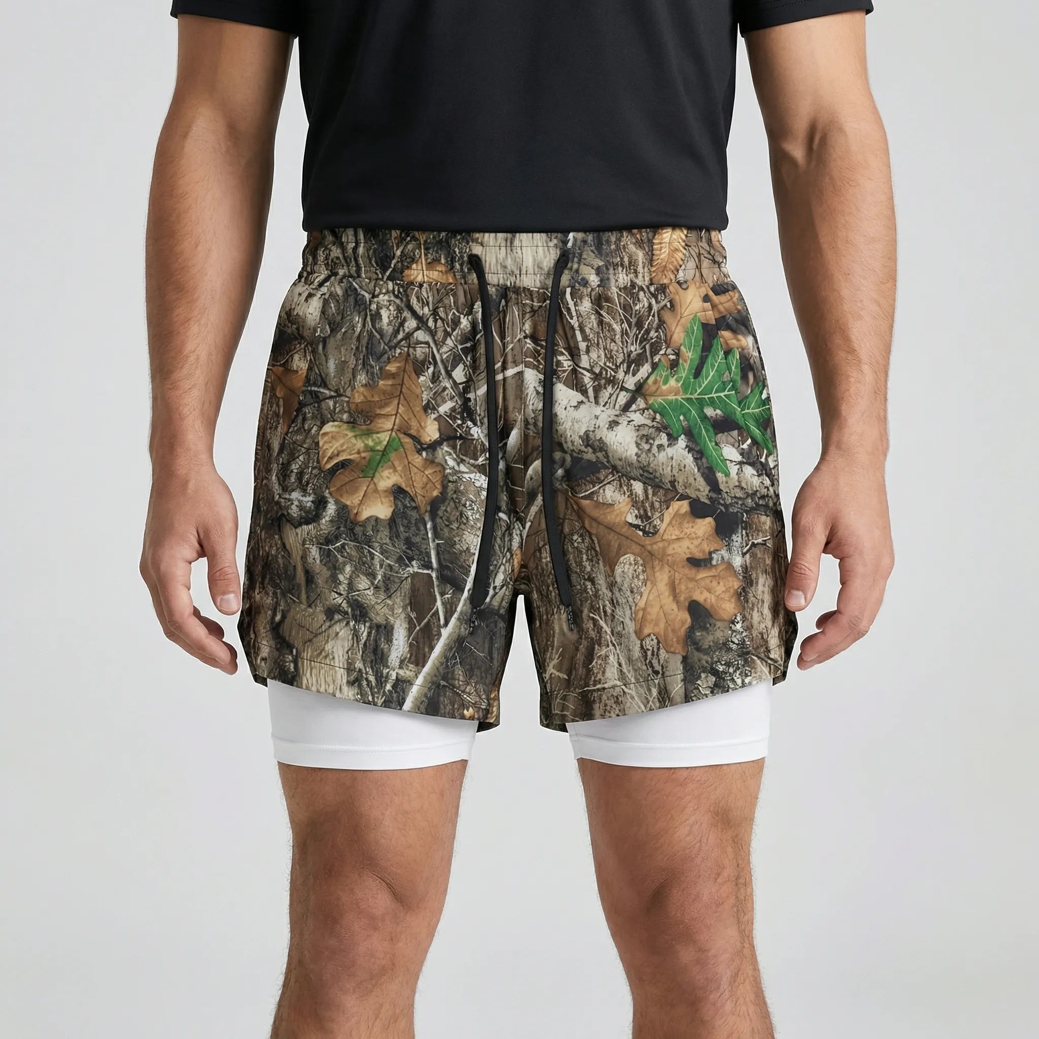 Herren-Laufshorts 2-in-1 Doppelschicht schnelltrocknend atmungsaktiv