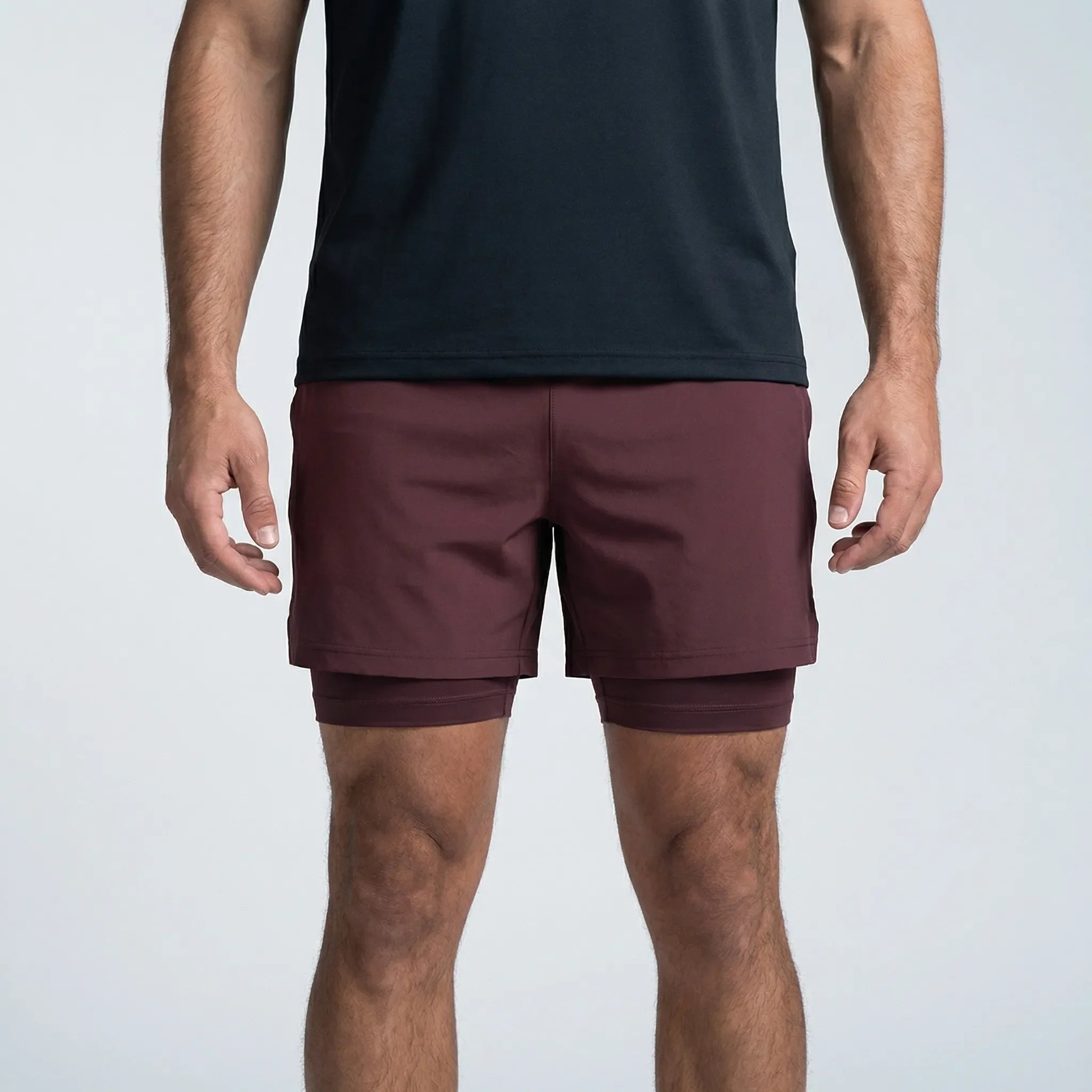 Herren-Laufshorts 2-in-1 Doppelschicht schnelltrocknend atmungsaktiv