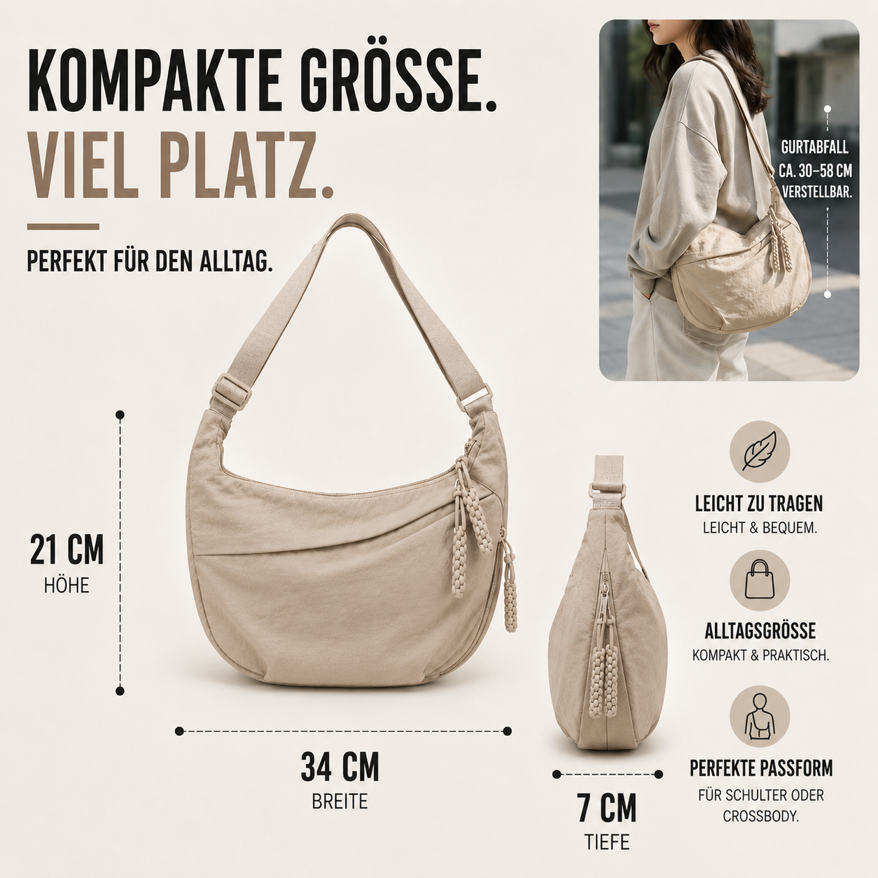 Nordspur | Dumplia Große-Kapazität Slouchy Umhängetasche