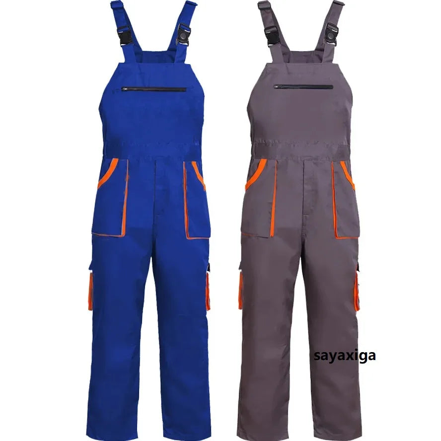 Arbeitslatzhose ärmellos mit Latzfront Cargo-Taschen Webstoff