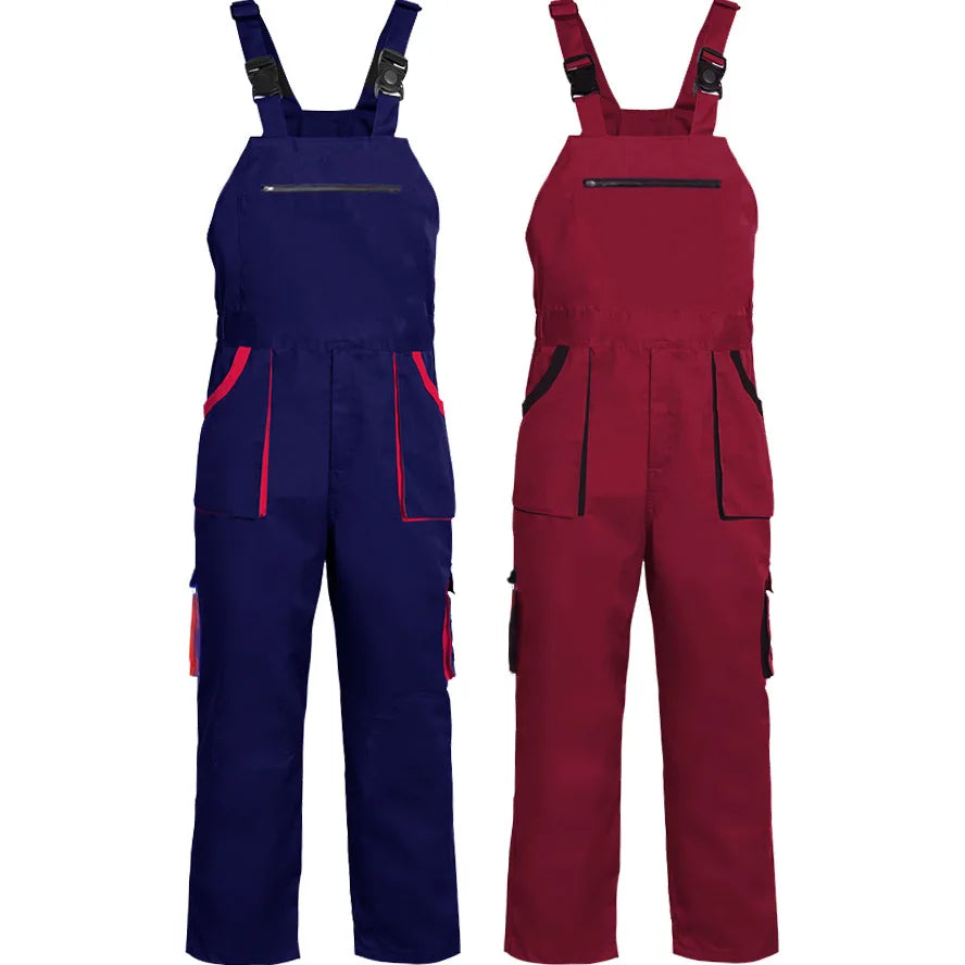 Arbeitslatzhose ärmellos mit Latzfront Cargo-Taschen Webstoff