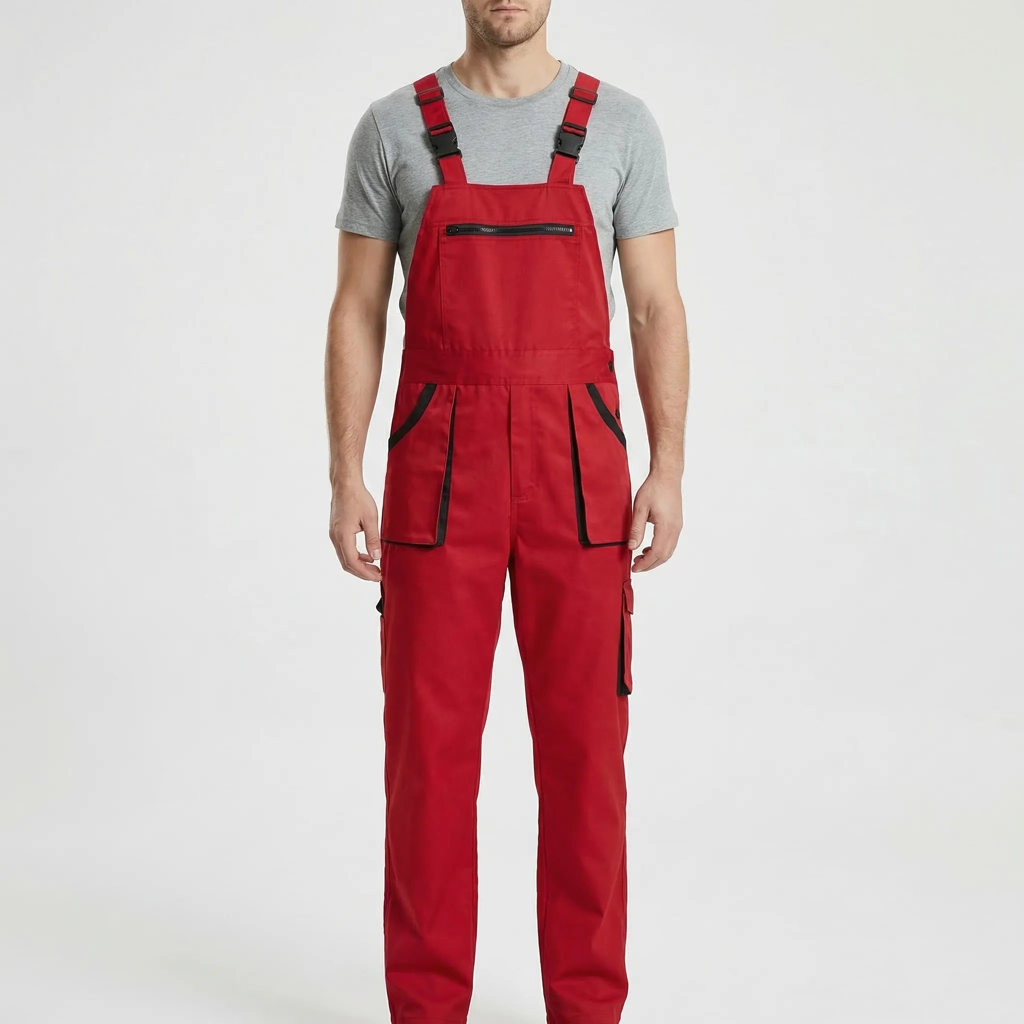 Arbeitslatzhose ärmellos mit Latzfront Cargo-Taschen Webstoff