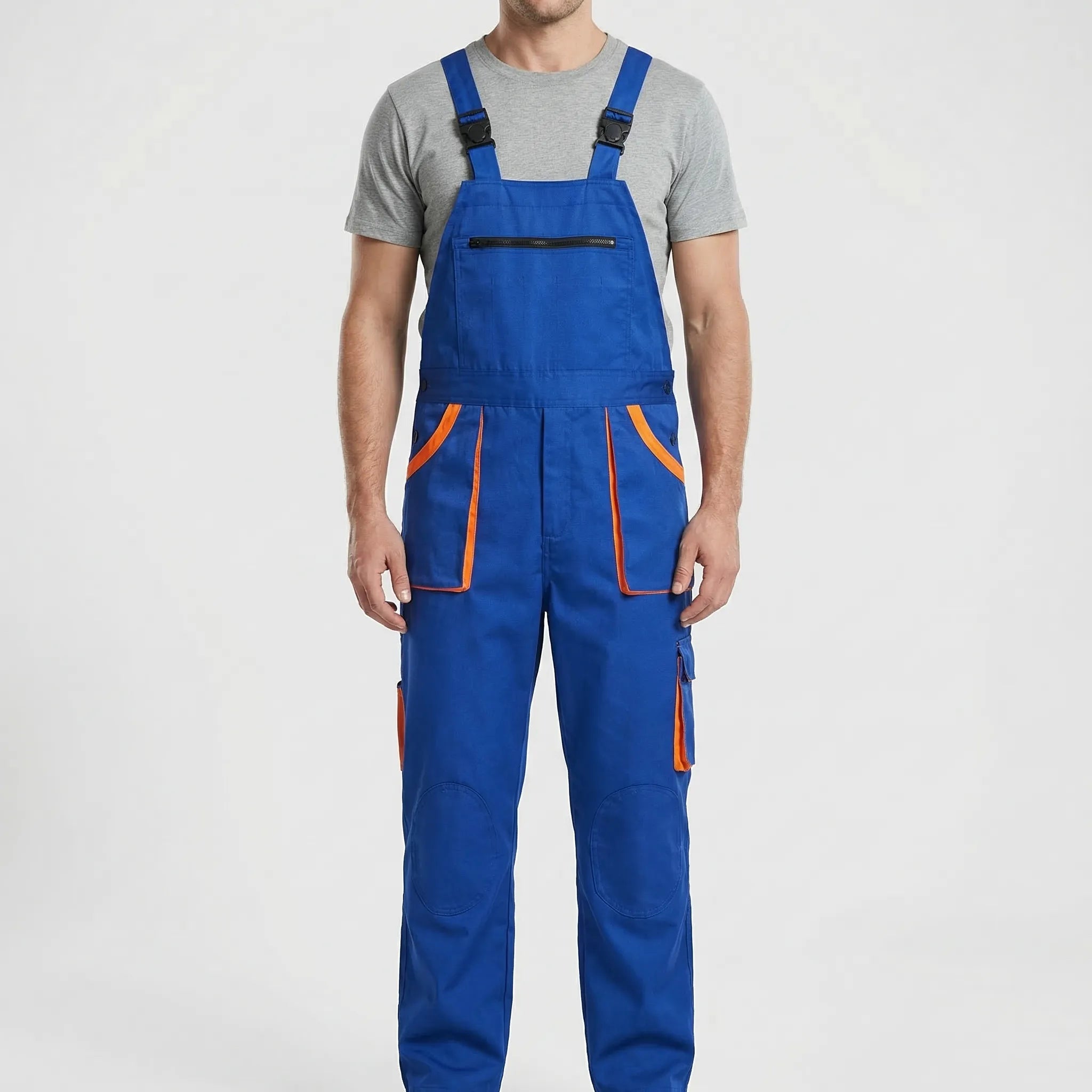 Arbeitslatzhose ärmellos mit Latzfront Cargo-Taschen Webstoff