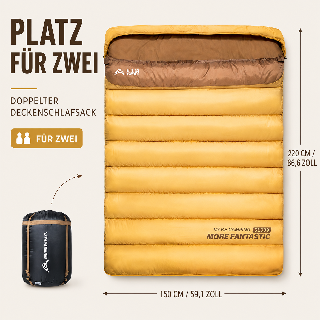 Nordspur | Duosleep Doppel-Schlafsack im Deckenstil