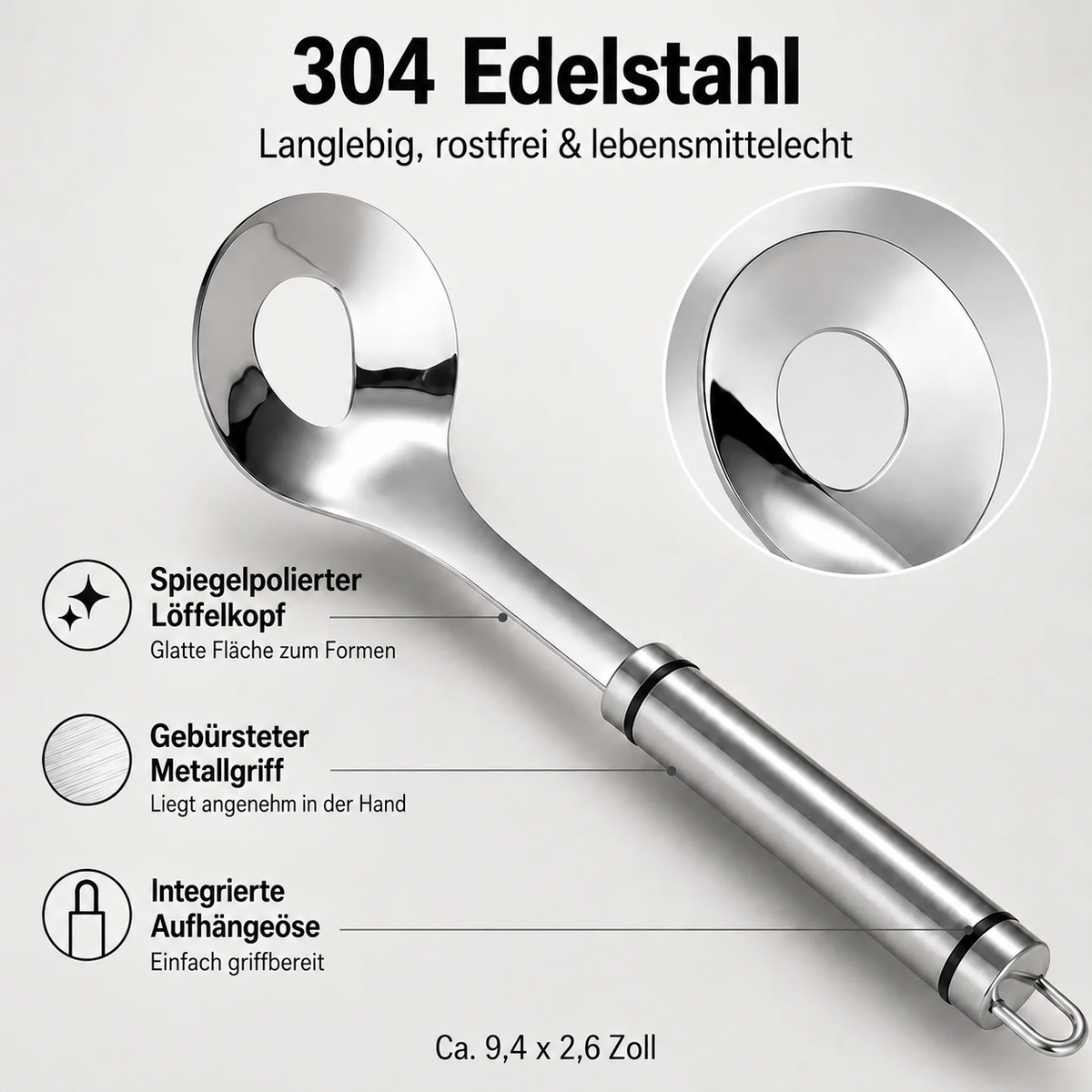 Nordspur | Edelstahl Fleischbällchen-Maker Löffel, Antihaft-Fleischbällchen Extrusionsschaufel