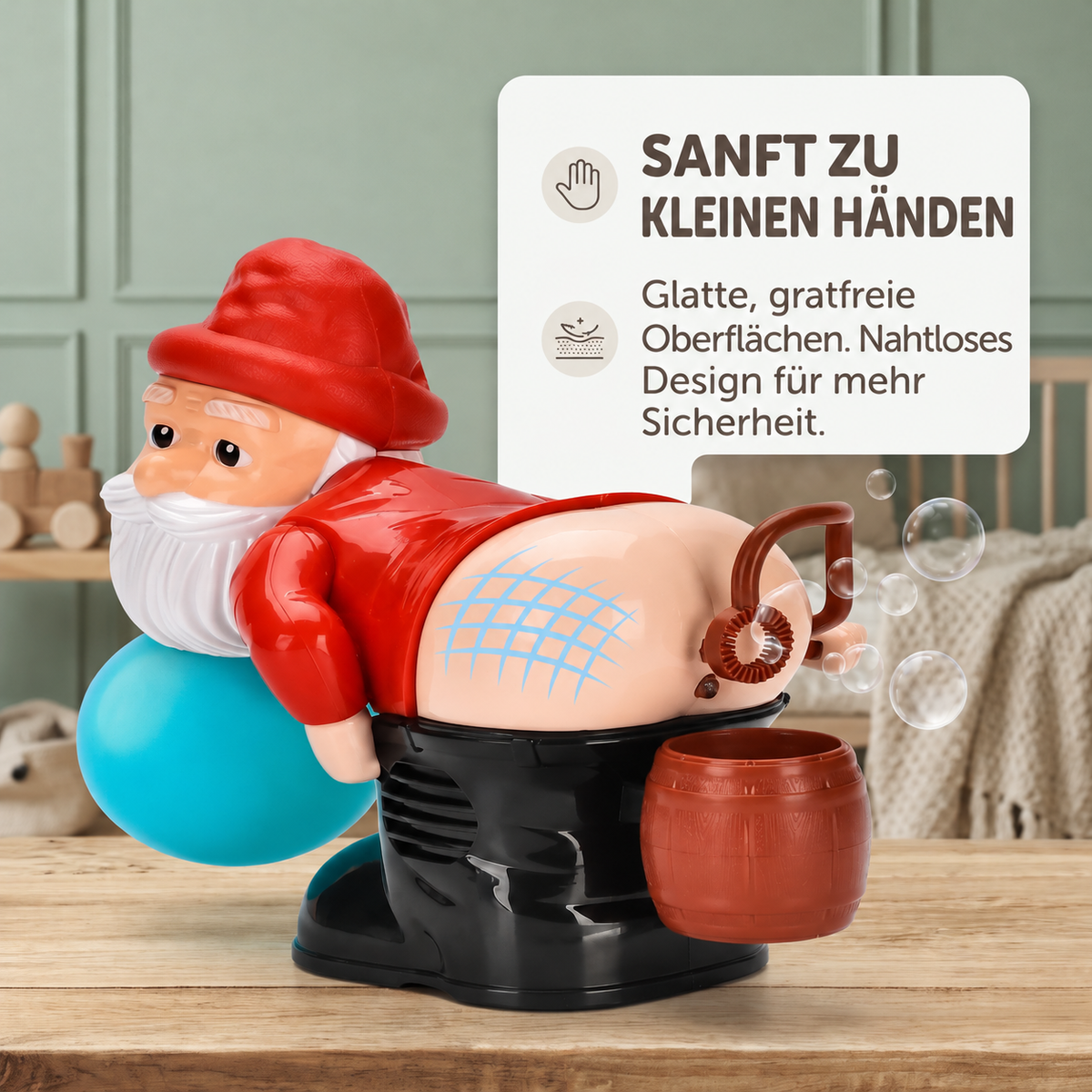 Nordspur | Elektrisches Weihnachtsmann-Seifenblasen-Spielzeug mit Musik