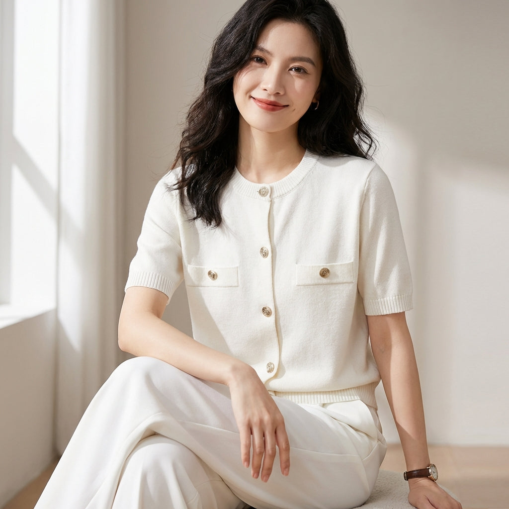 Nordspur | Eloria Short Sleeve Crop Cardigan