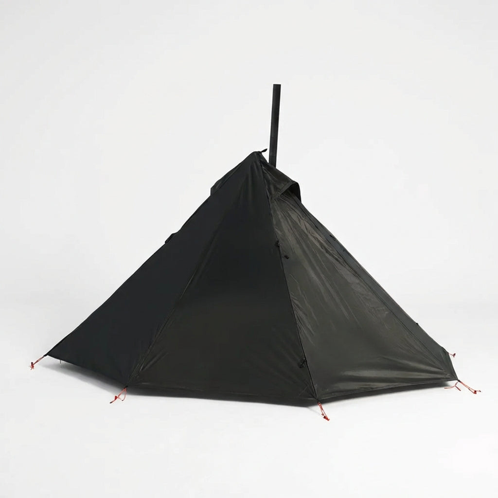 Einpersonen Heizzelt Pyramidenzelt mit Ofenrohrdurchlass für Wintercamping