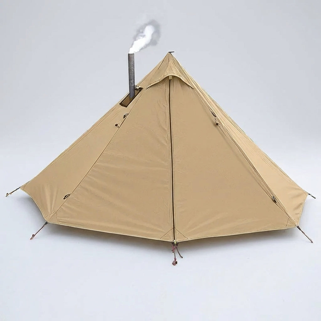 Einpersonen Heizzelt Pyramidenzelt mit Ofenrohrdurchlass für Wintercamping