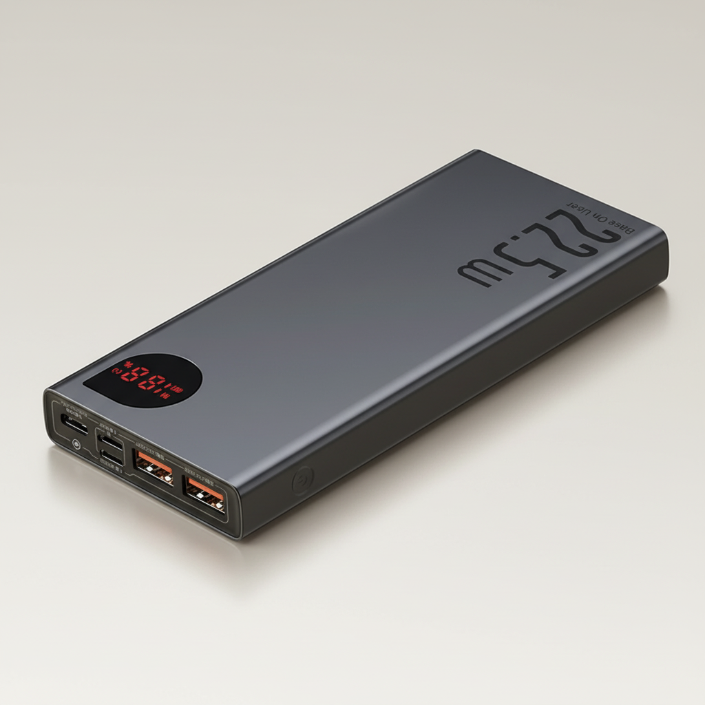 Tragbare Powerbank 20000mAh mit Metallgehäuse und digitalem Display