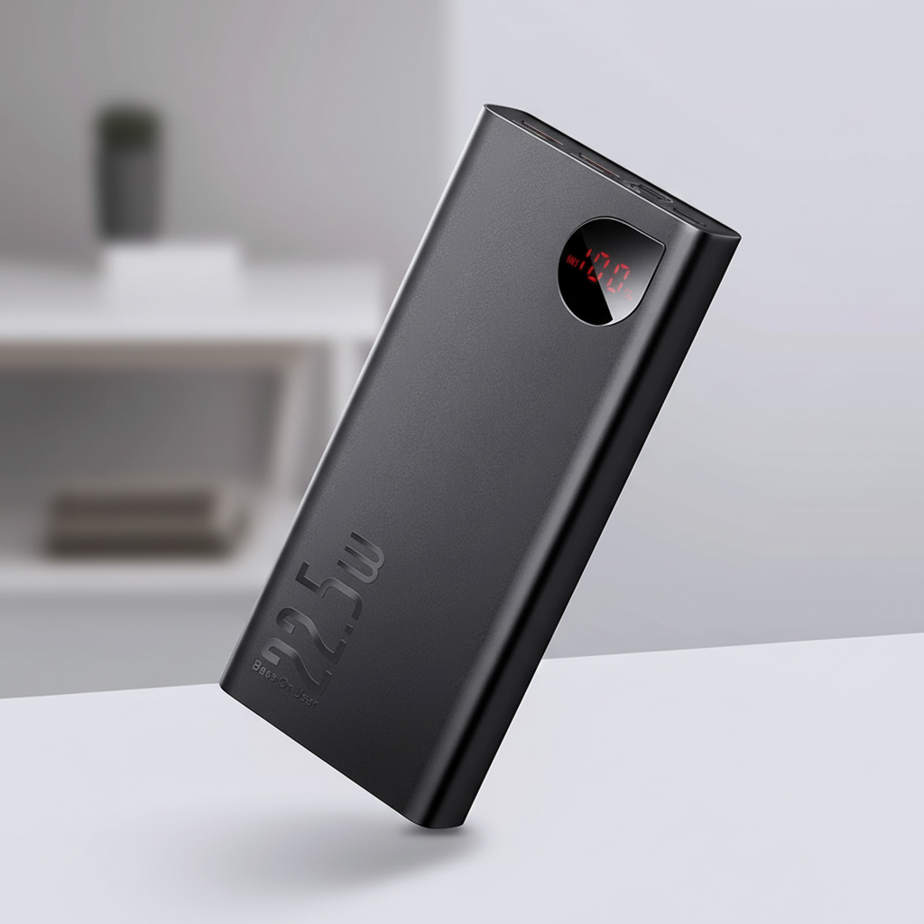 Tragbare Powerbank 20000mAh mit Metallgehäuse und digitalem Display