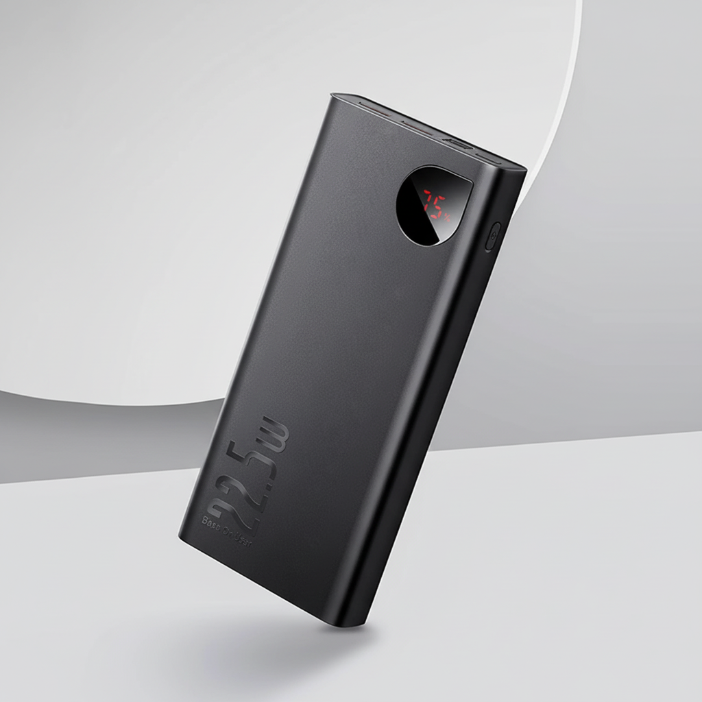 Tragbare Powerbank 20000mAh mit Metallgehäuse und digitalem Display