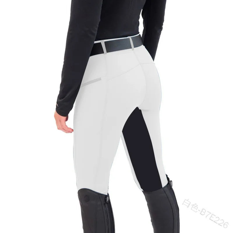 Reitbreeches zweifarbig mit Innenschenkel-Panel und Reißverschlusstaschen