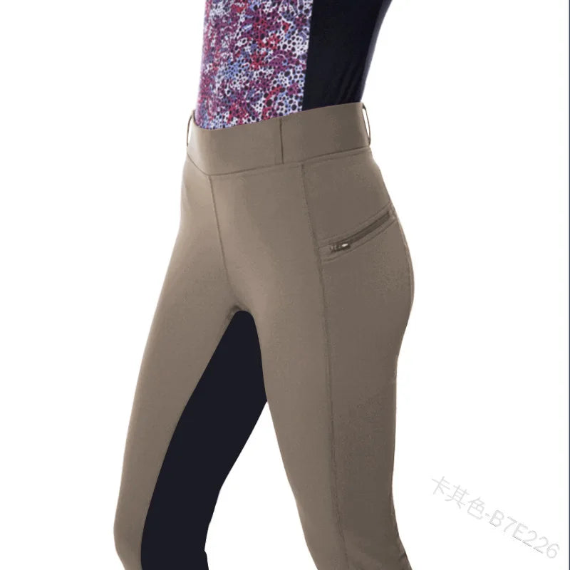Reitbreeches zweifarbig mit Innenschenkel-Panel und Reißverschlusstaschen