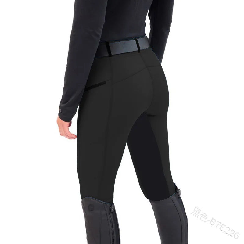 Reitbreeches zweifarbig mit Innenschenkel-Panel und Reißverschlusstaschen