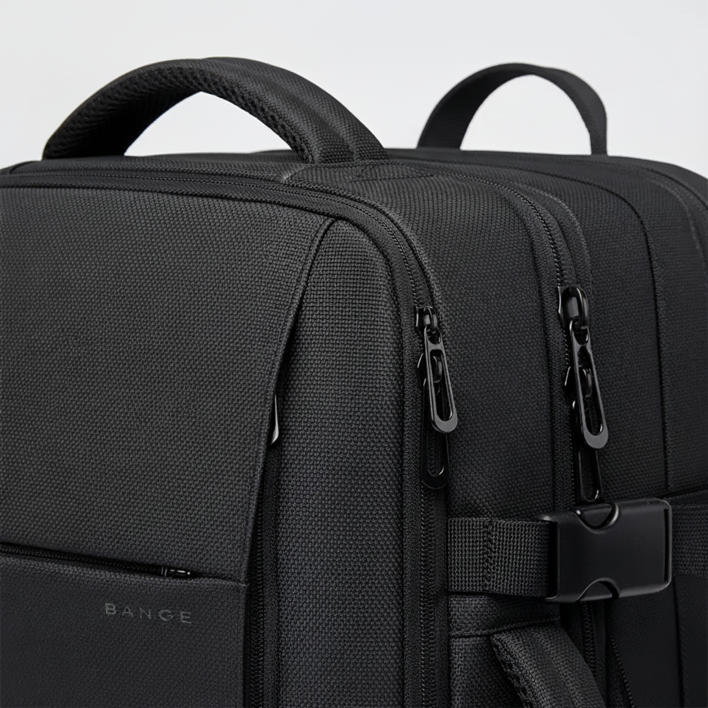 Geschäftsrucksack erweiterbar mit Laptop-Fach und USB-Anschluss