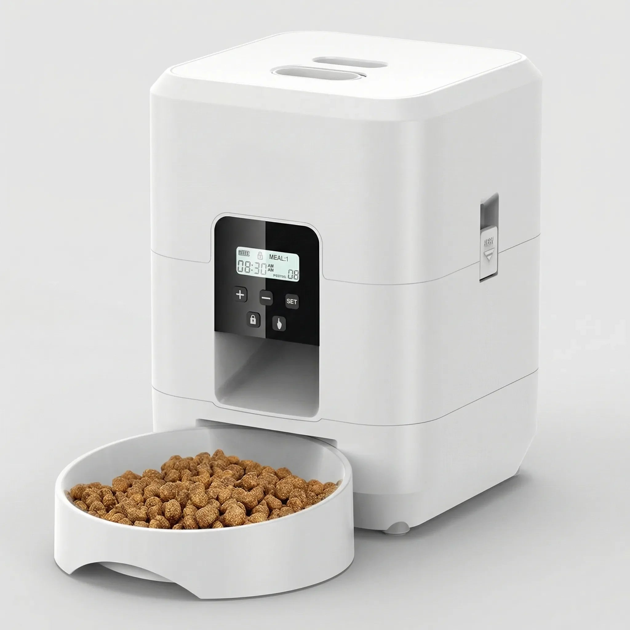 Automatischer Futterspender für Haustiere mit Zeitschaltuhr und Portionskontrolle