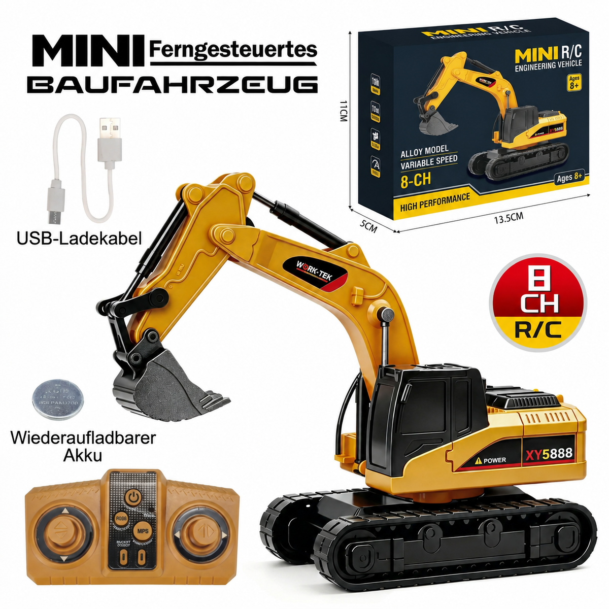 Nordspur | Ferngesteuerte Baufahrzeuge im Maßstab 1:64 – Gabelstapler, Bagger, Muldenkipper & Bulldozer