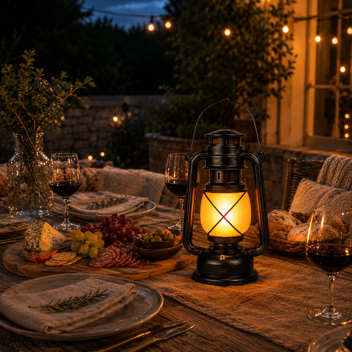 Nordspur | Flambourne Wiederaufladbare Laterne im Vintage-Stil mit Flammeneffekt