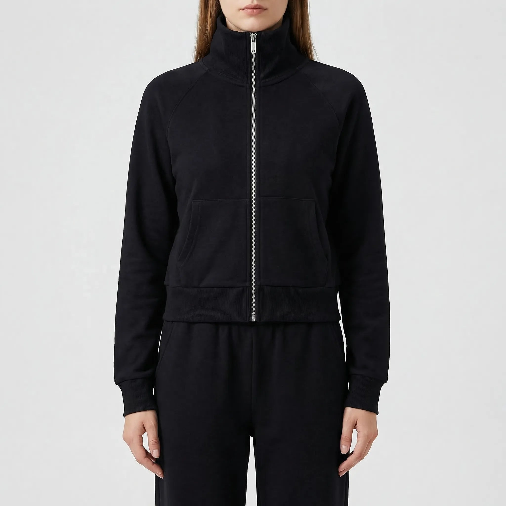Fleece-Anzug mit Revesjacke und hochgeschnittener Schlaghose