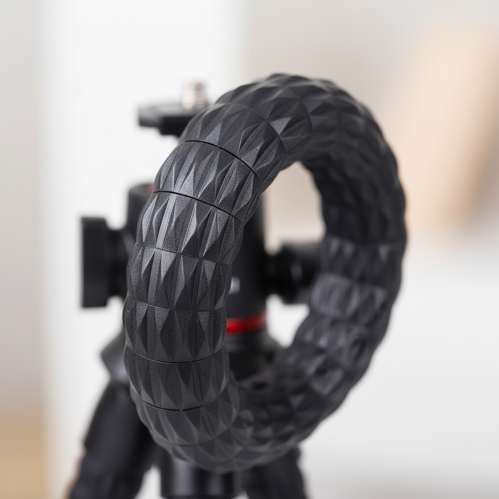Flexibler Oktopus-Stativ mit Gummibeschichtung und Cold Shoe für Smartphones und Kameras