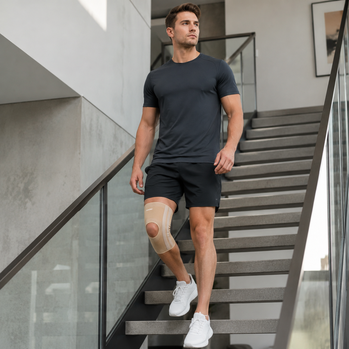 Nordspur | FlexiGuard Hochelastische Kniebandage mit offenem Kniescheibenschutz
