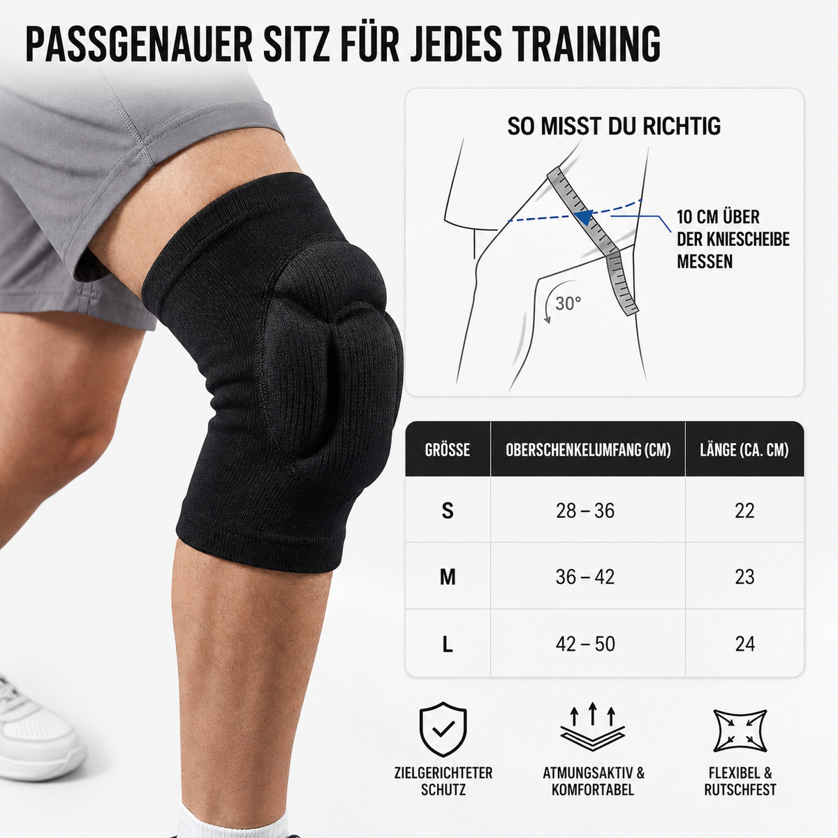 Nordspur | FlexiShield Gepolsterter Überzieh-Knieschoner