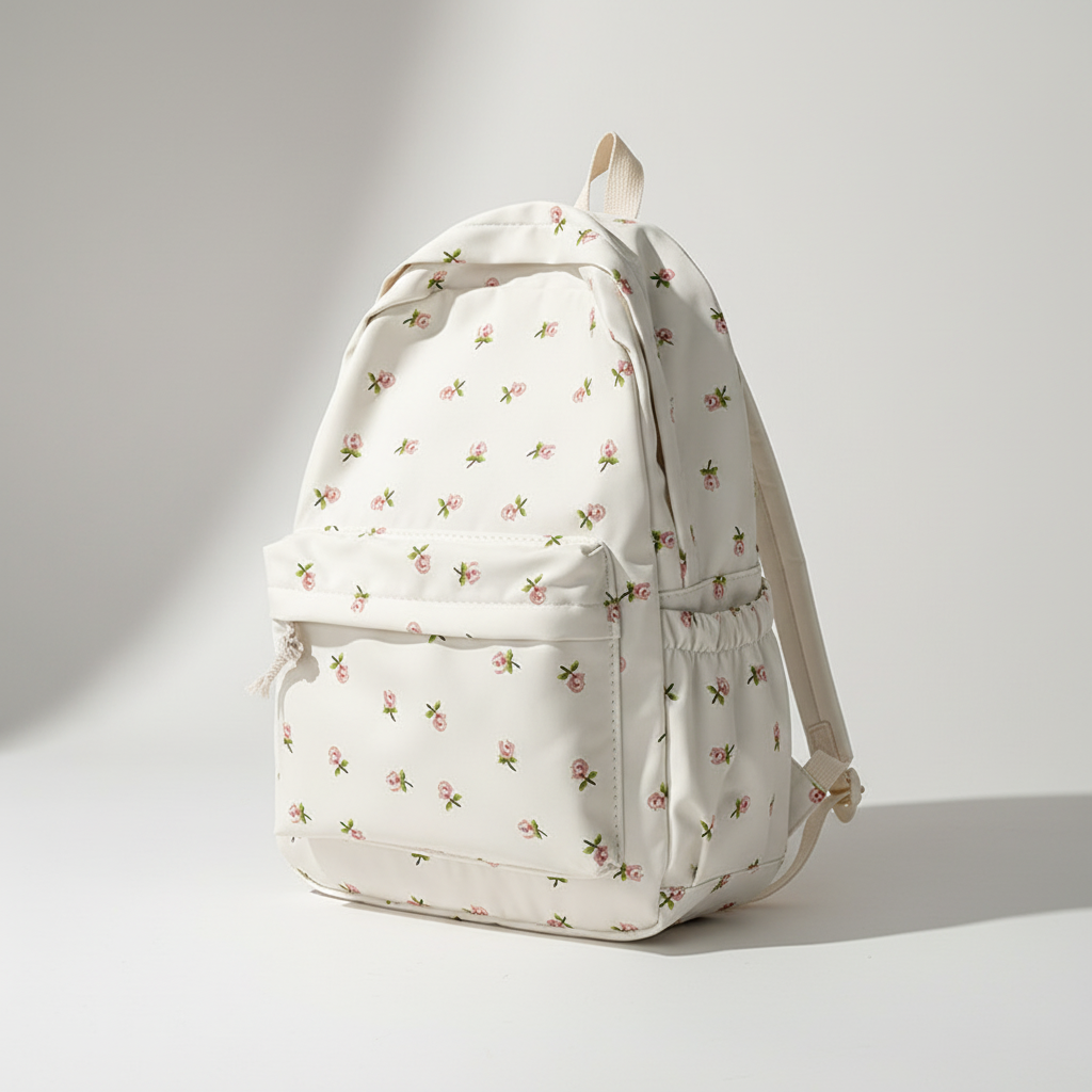 Schulrucksack Blumenmuster Nylon geräumig robust Schultergurte
