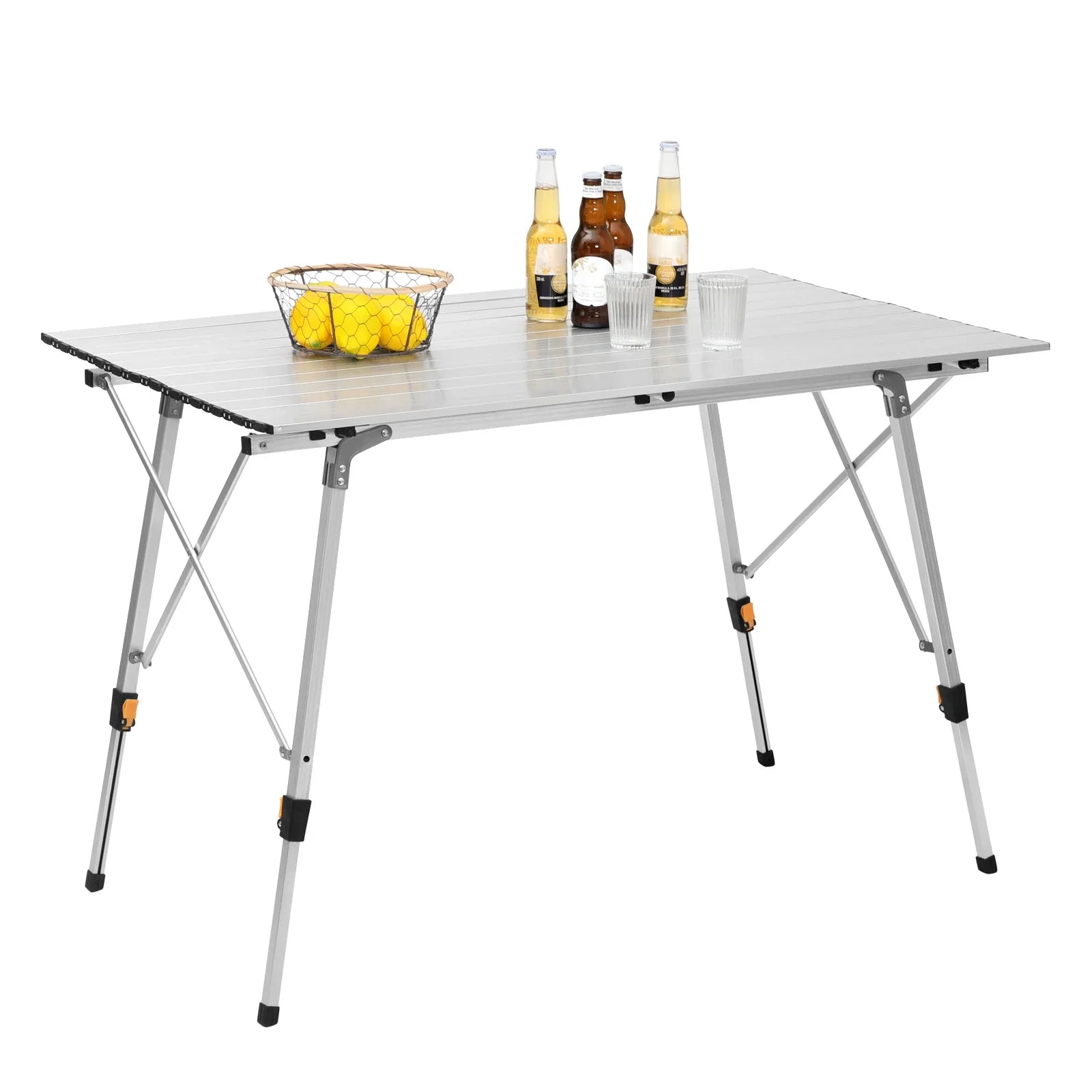 Klapp-Campingtisch verstellbar mit Lamellenfläche und Tragetasche