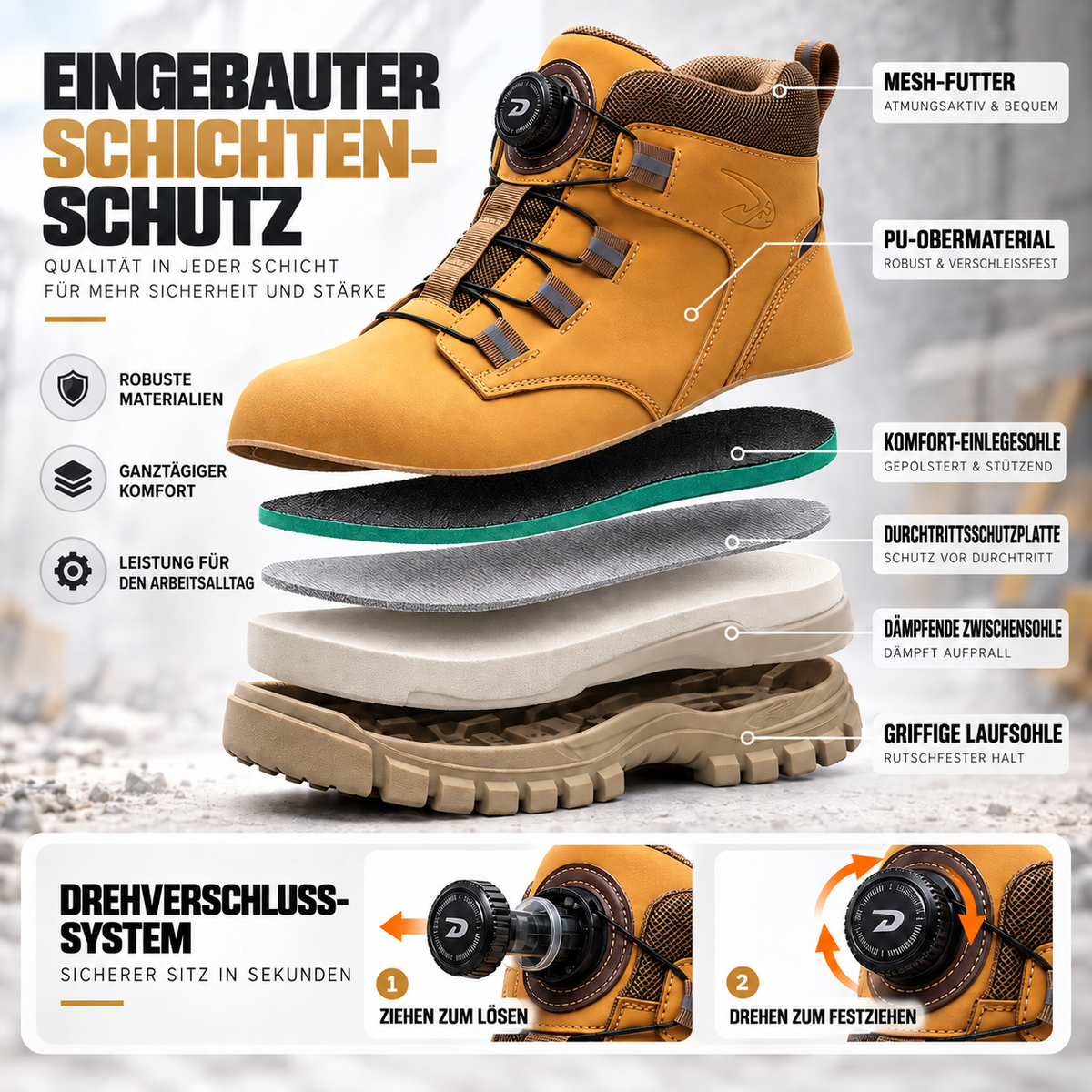 Nordspur | FortiStride Knöchelhohe Sicherheitsstiefel