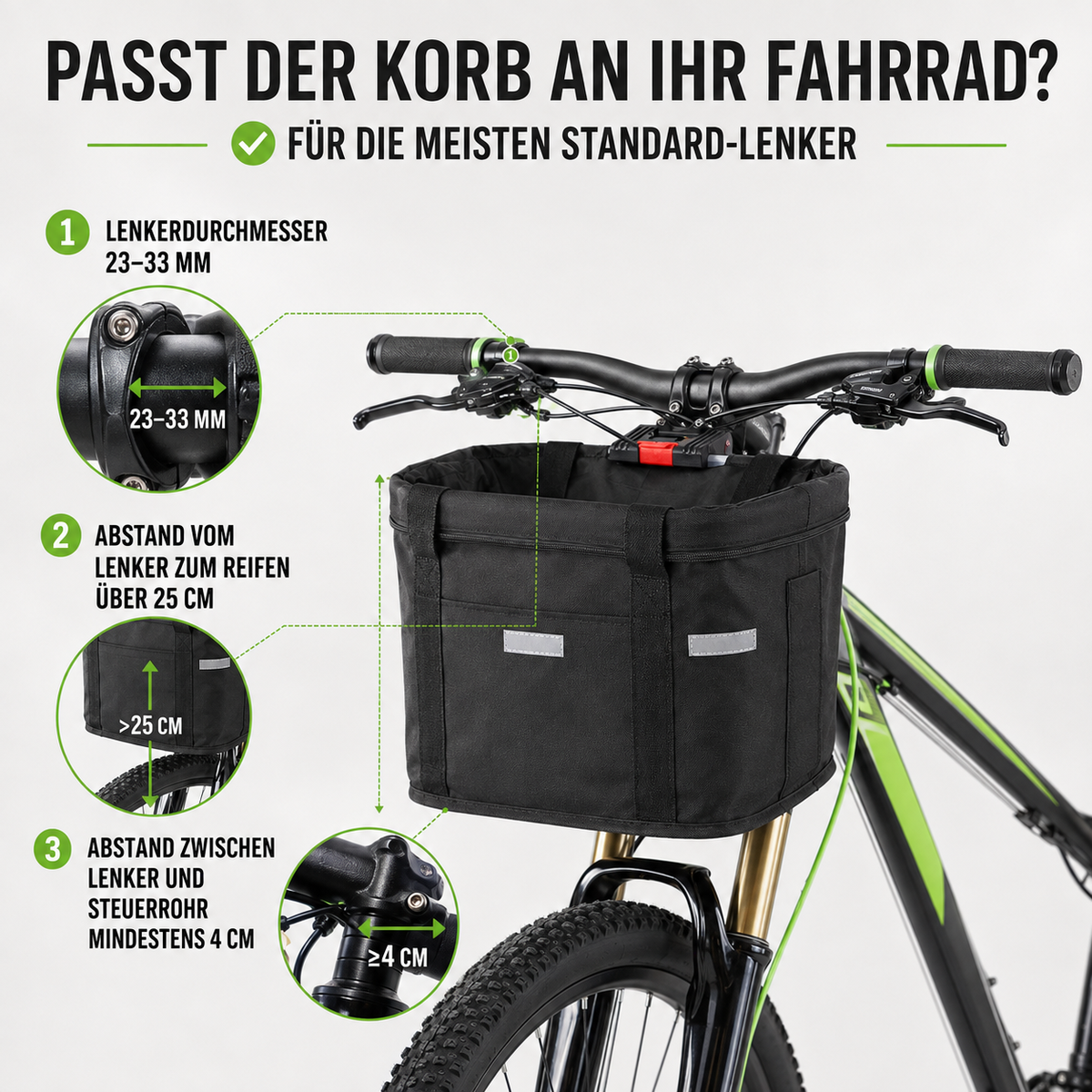 Nordspur | Frontrova Abnehmbarer Lenkerkorb Vorderrad-Tasche