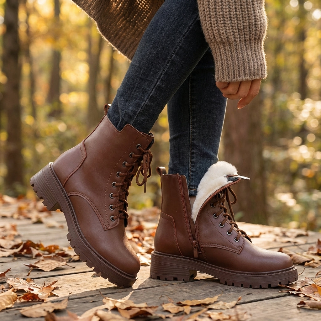 Winterstiefel Damen rutschfest warm isoliert Knöchelhoch