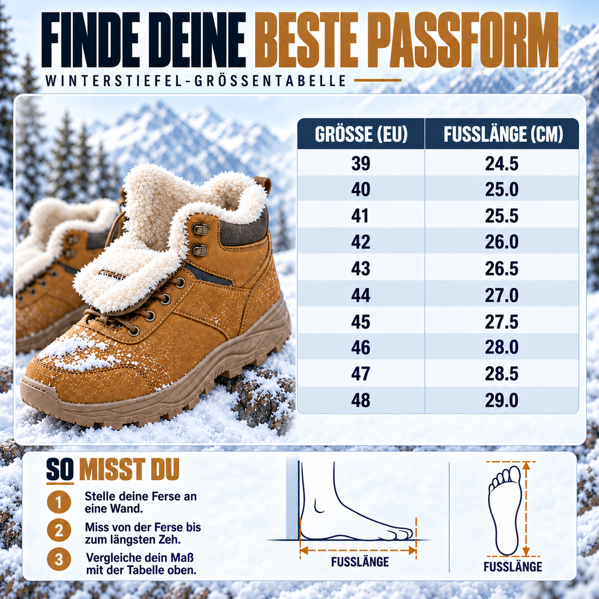 Nordspur | Frostguard Knöchelhohe Winter-Wanderstiefel