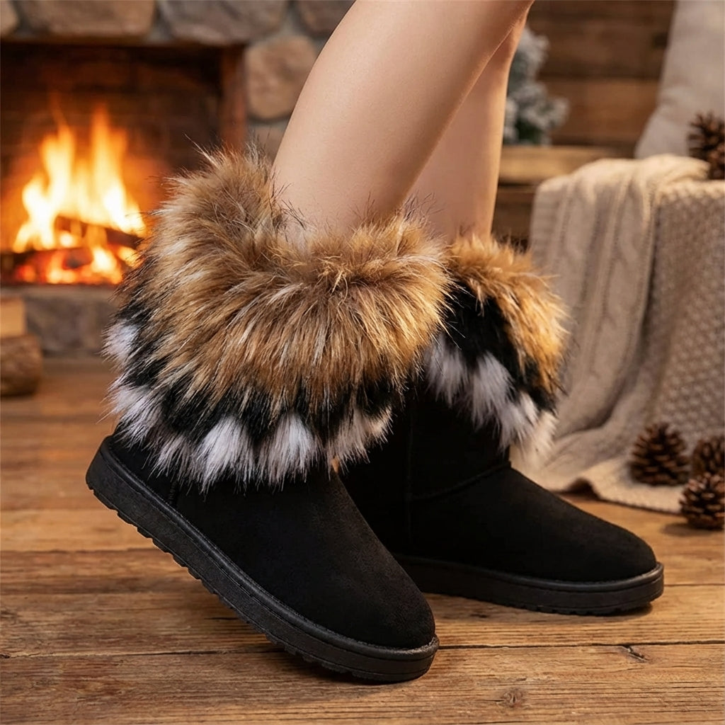 Schneestiefel Mittelhöhe rutschfest warm gefüttert Fellkante