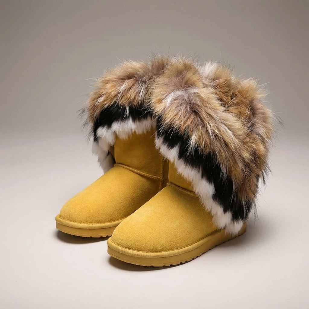 Schneestiefel Mittelhöhe rutschfest warm gefüttert Fellkante