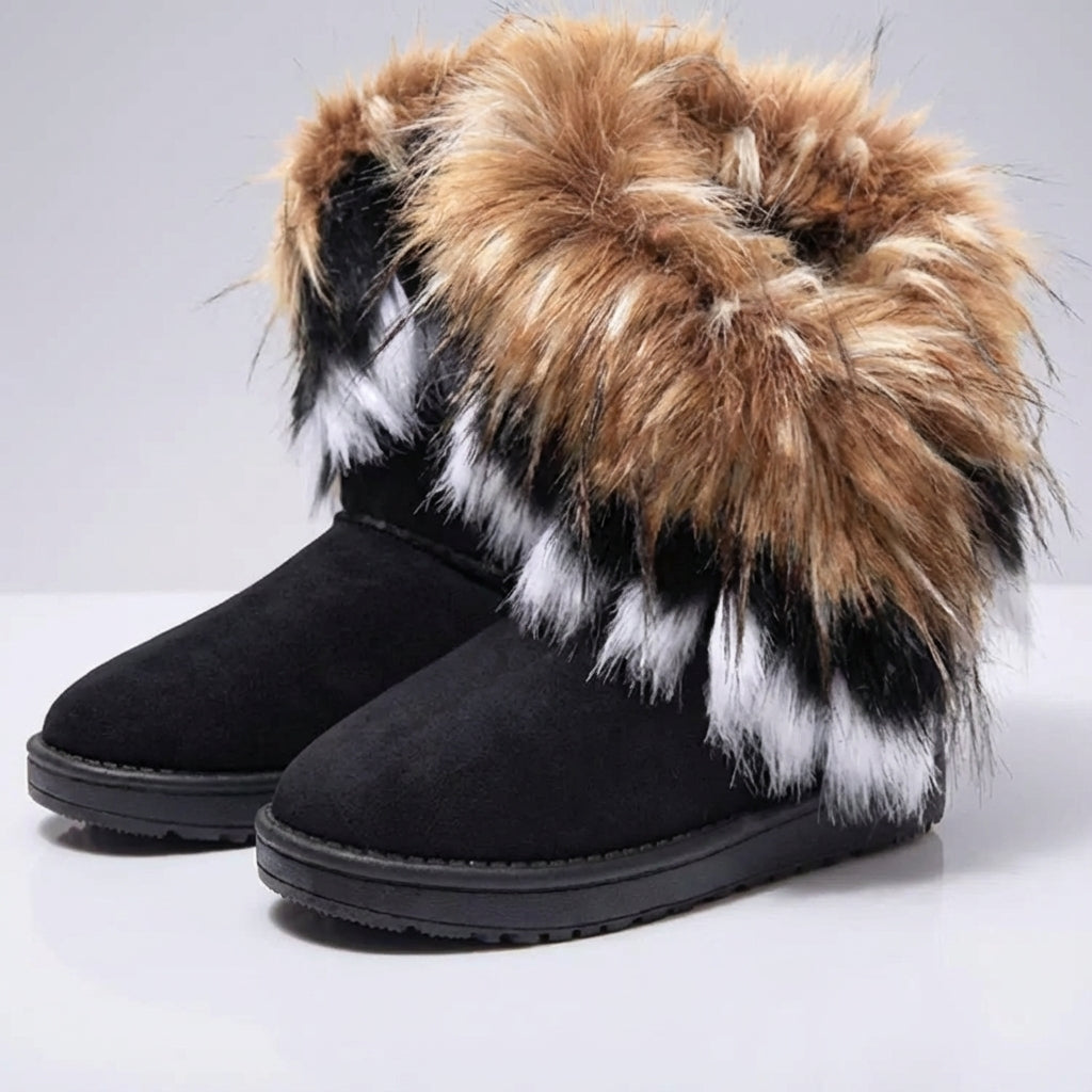 Schneestiefel Mittelhöhe rutschfest warm gefüttert Fellkante