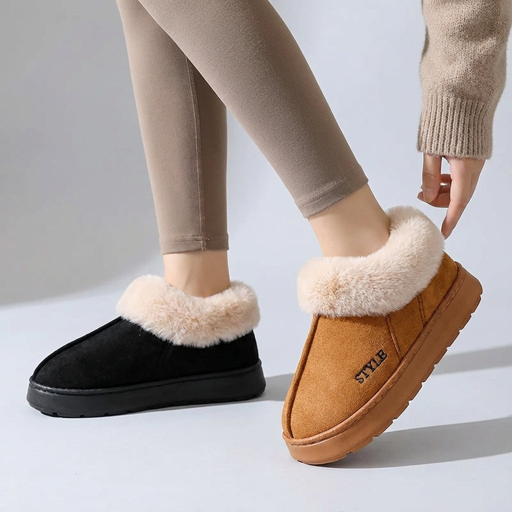 Knöchelhohe Winterstiefel mit Plüschfutter und rutschfester Sohle