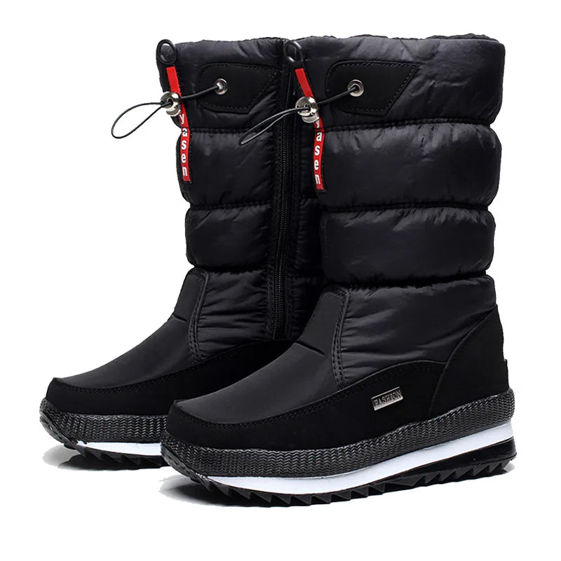 Mittelhohes Winterstiefel wasserdicht rutschfest warm gefüttert