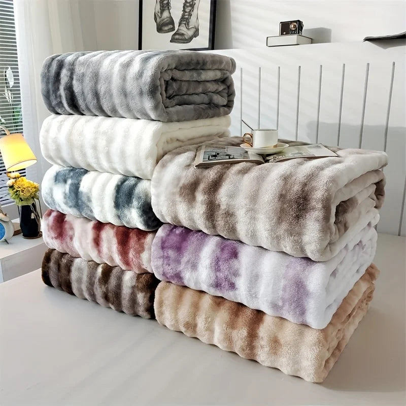 Kunstfell-Decke plüschig samtig warm Sofa Bett