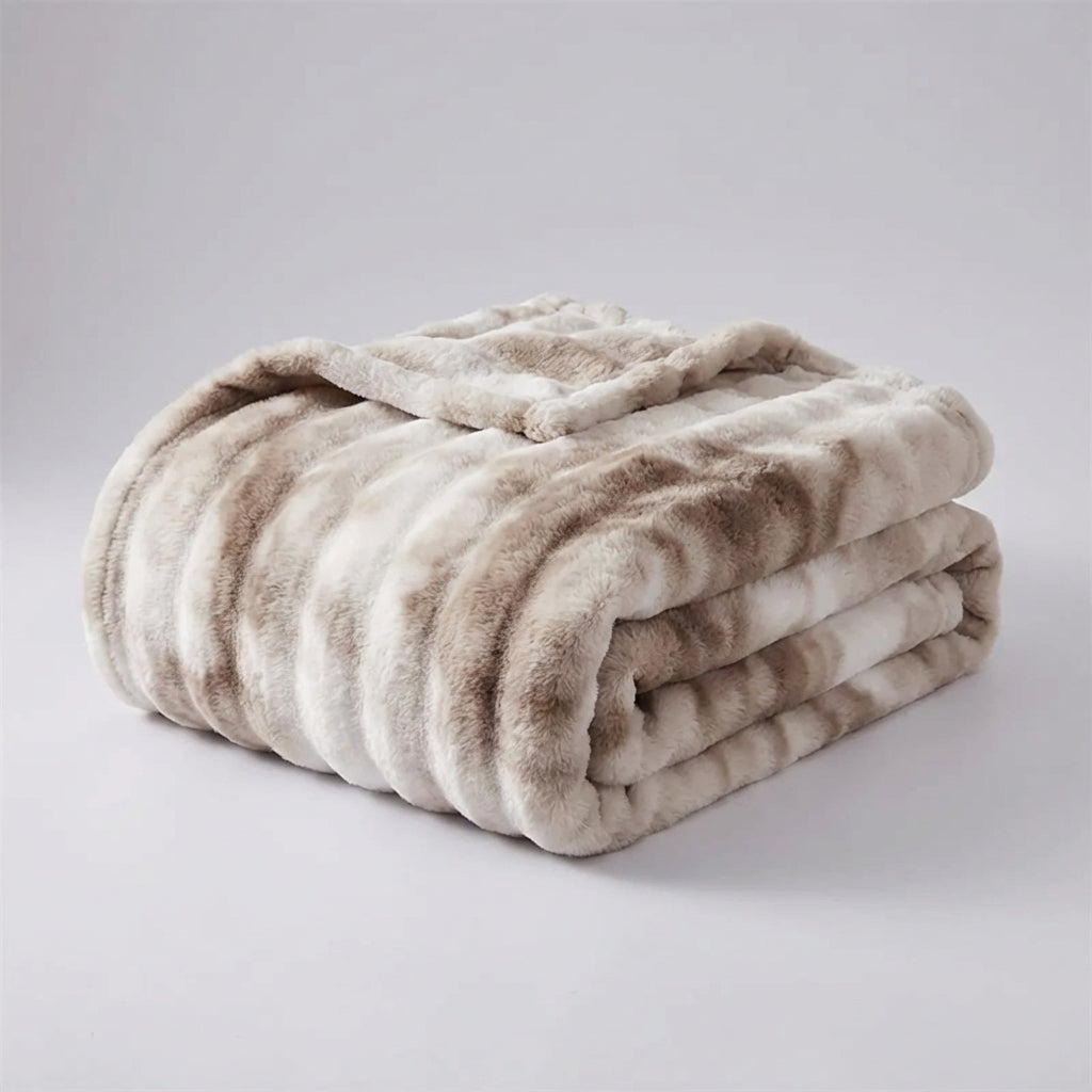 Kunstfell-Decke plüschig samtig warm Sofa Bett